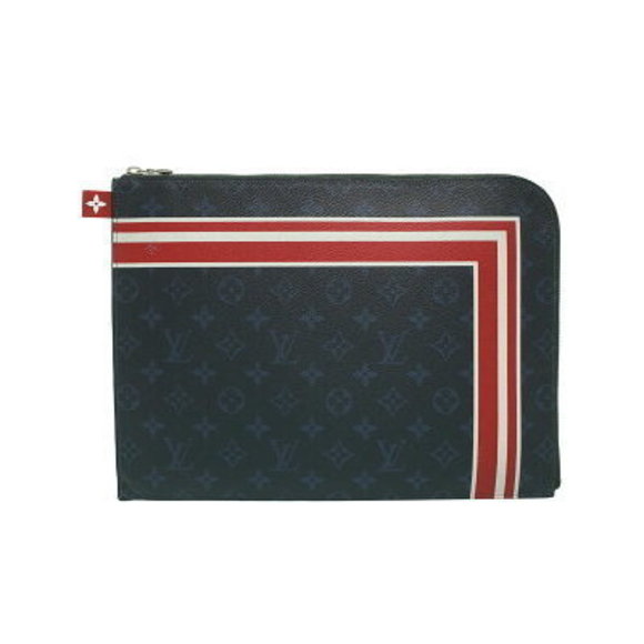 Louis Vuitton Monogram Cobalt Blue Pochette Jour GM Clutch Bag - Picture 1 of 8